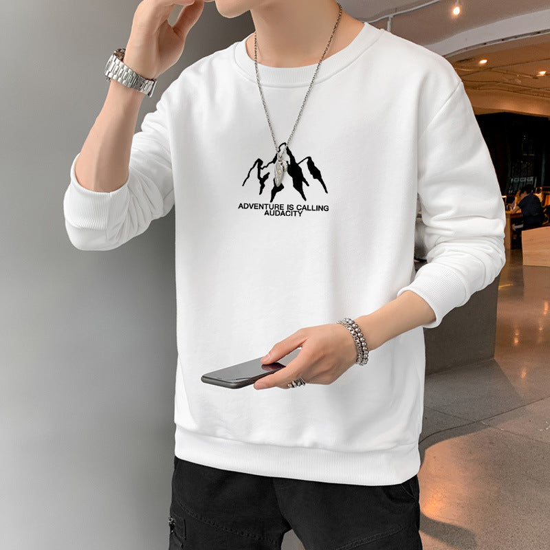 Langærmet sweatshirt til mænd med rund hals