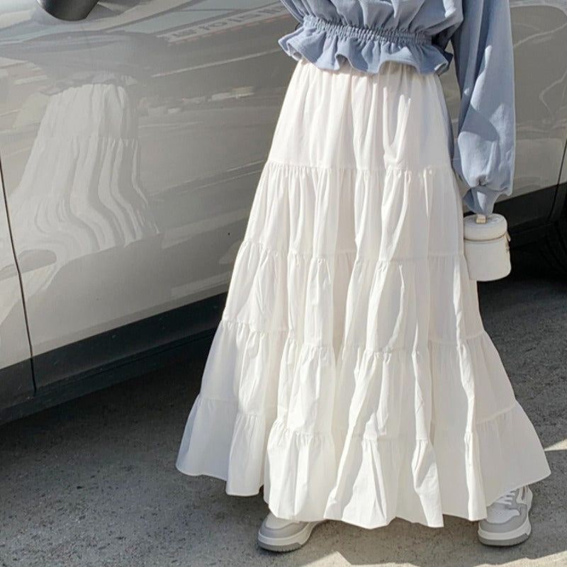 Retro Fashion Casual Simple Versatile High Waisted Skirt