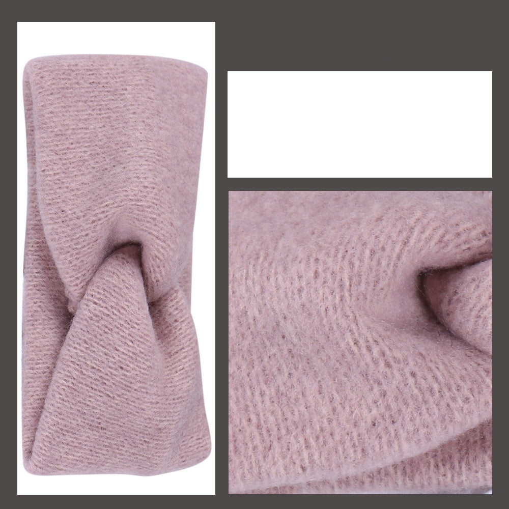 Simple And Versatile Wide-sided Cross Woven Knitted Headband