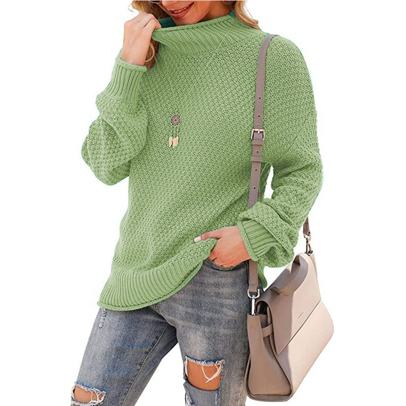Half Turtleneck Plus Size Batwing Long Sleeve Pullover Loose Sweater
