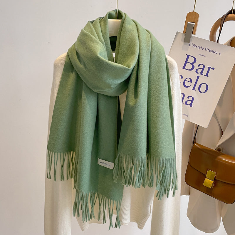 Women's Solid Color Scarf Winter All-matching High-grade Shawl