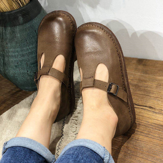 New Artistic Crafts Leather Flat Shoes