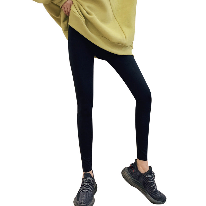 Black Shark Skin Leggings Women's Autumn Outer Wear
