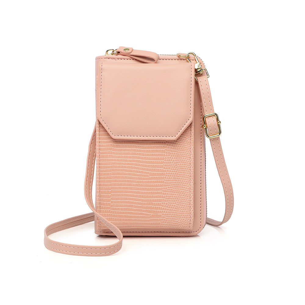 Zipper Wallet Snake Print All-match Korean Style Diagonal Shoulder Bag