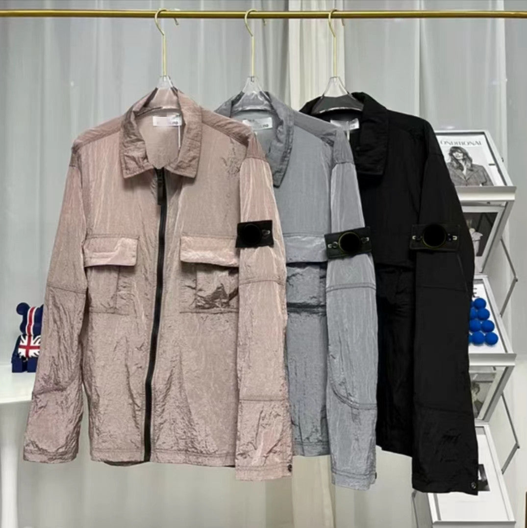 Tidligt Forår Ny Enkel Fritid Fritidstøj Funktionel Trenchcoat Polo Frakke Skjorte