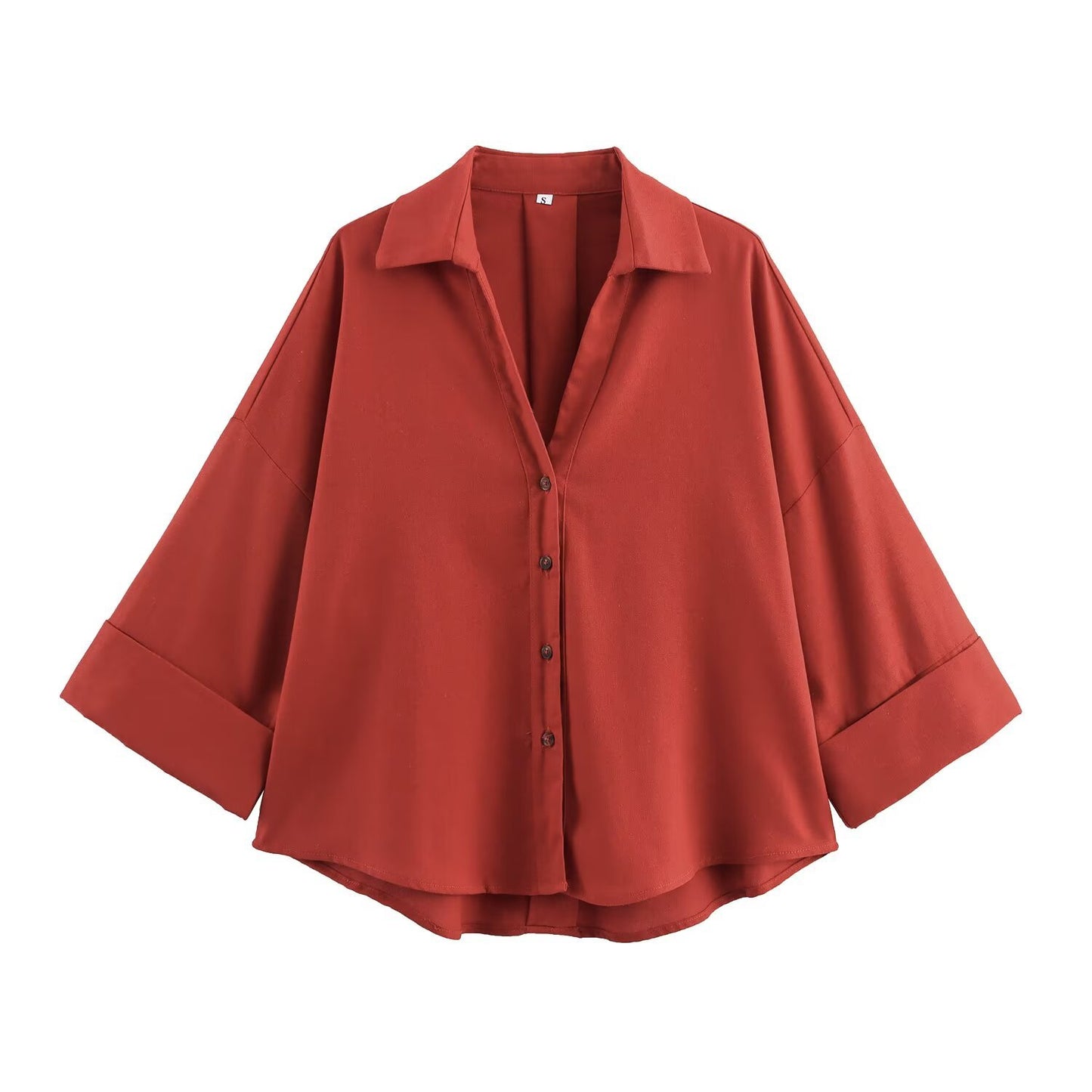 Women's Fashionable Slim-Fit Linen Multi-Color Striped Long-Sleeve Shirt