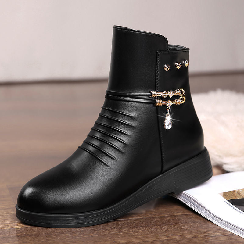 Women's Autumn And Winter Mother Cotton Shoes Boots Soft Sole
