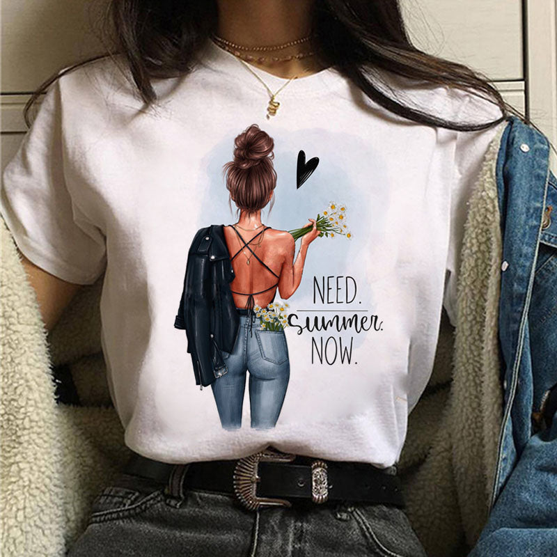 Sunflower Black T-Shirt Loose Short Sleeve T-Shirt