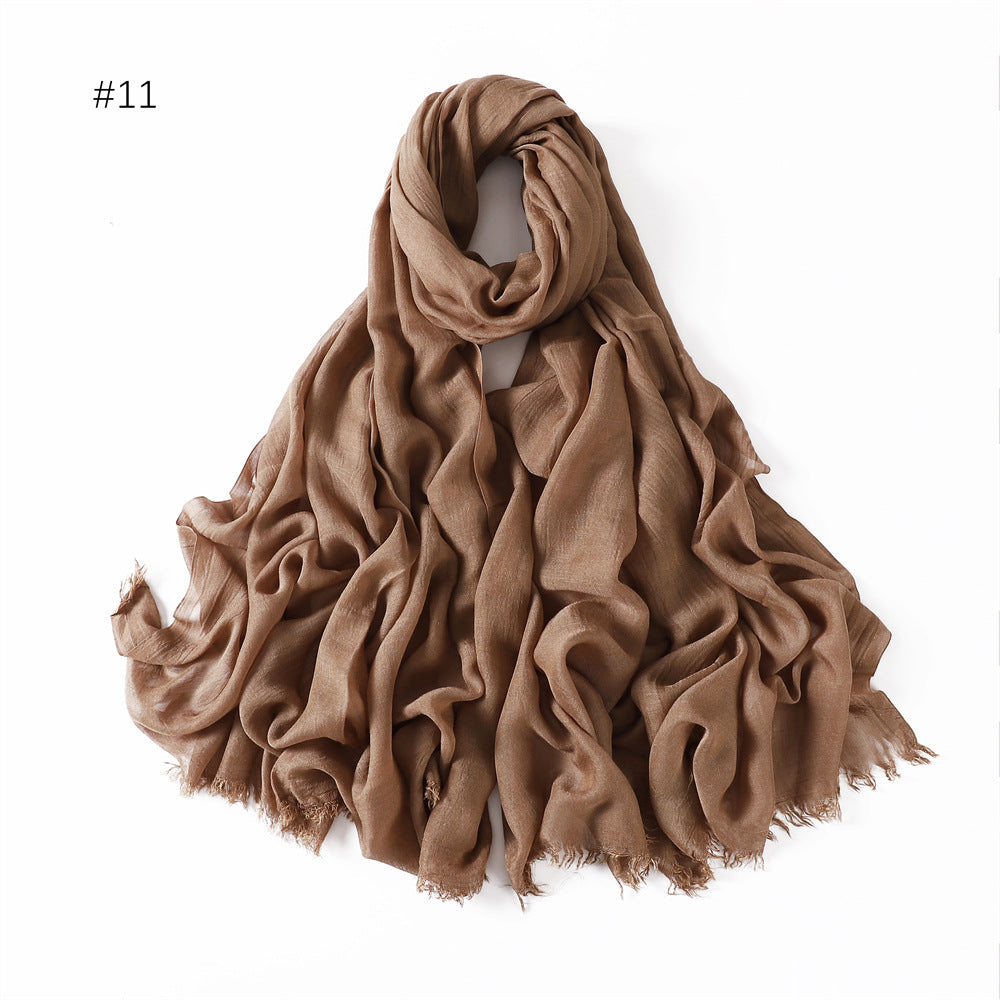 Women's Fashionable Thin Modal Monochrome Rayon Breathable Shawl Scarf