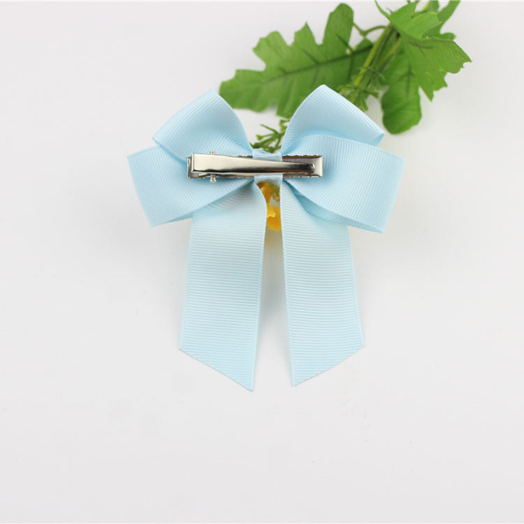 European And American Children Hairpin Ornament Four-ear Ribbon