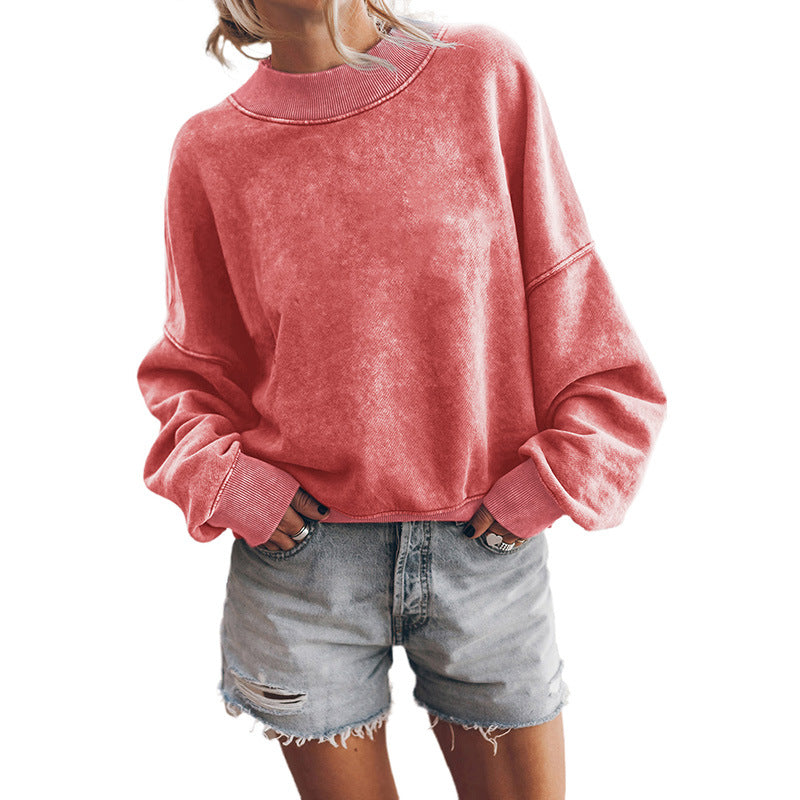 Autumn Crew Neck Solid Color European And American Leisure Loose Sweater