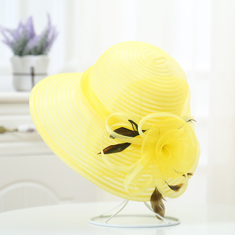 Organza Top Hat New Spring And Summer Feather