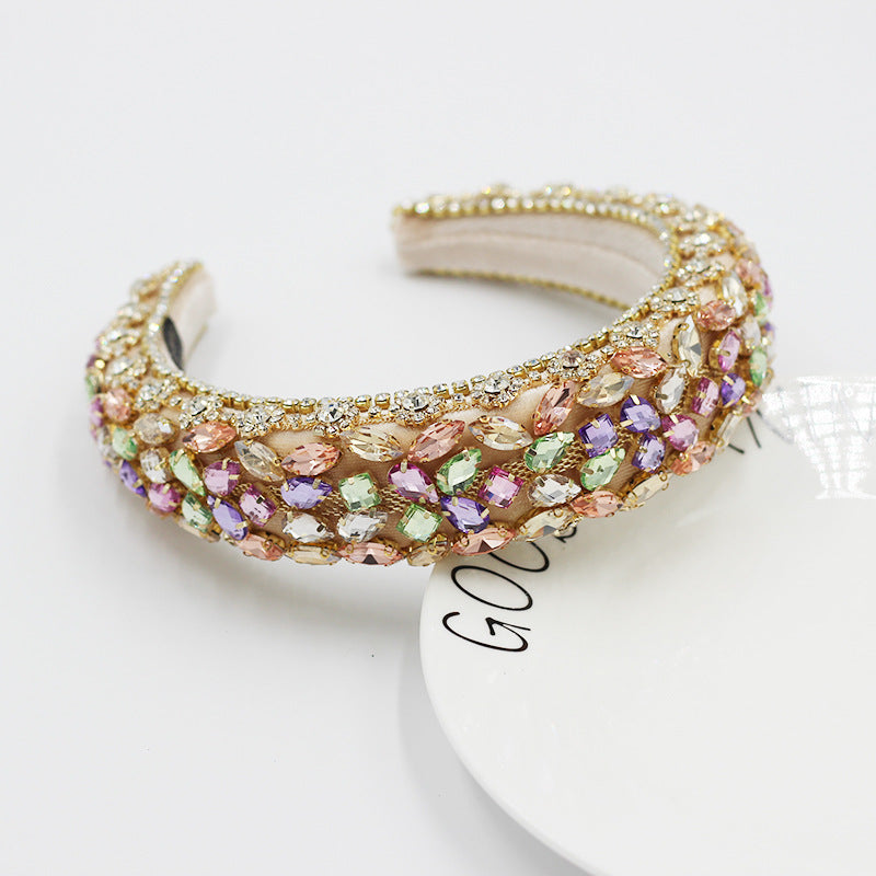 Women's Rhinestone Wide Side Catwalk Trendy Hair Band