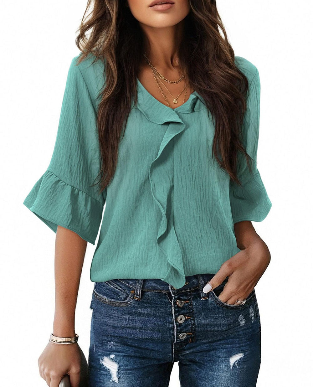 Stylish And Minimalist Womens Short Sleeve Top