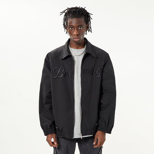 Letter Embroidered Bomber Jacket Men's Spring And Autumn