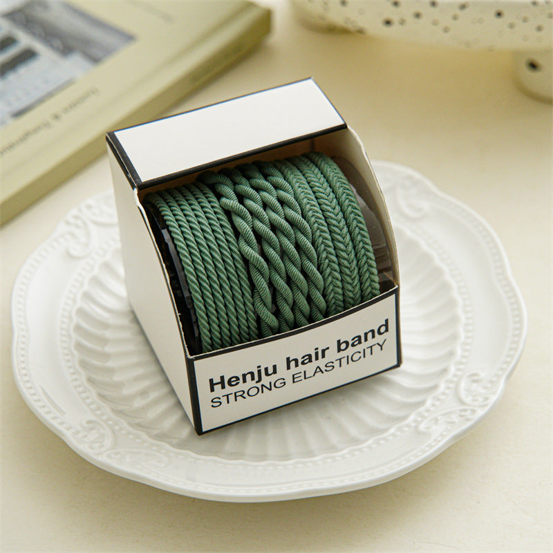 Summer Highly Elastic Rubber Band Women's Hair Rope Headdress Simple Woven Headband Durable