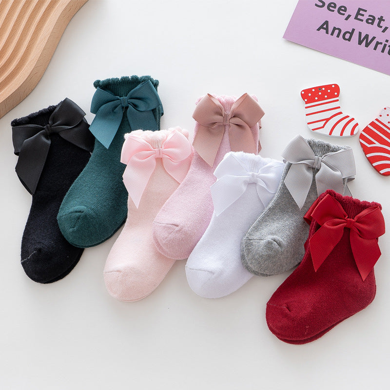 Big Bow Little Princess Cotton Socks Popular In Europe And America