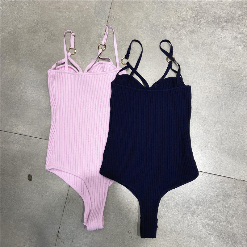 Slim High Stretch One Piece Knitted Bottoming Top
