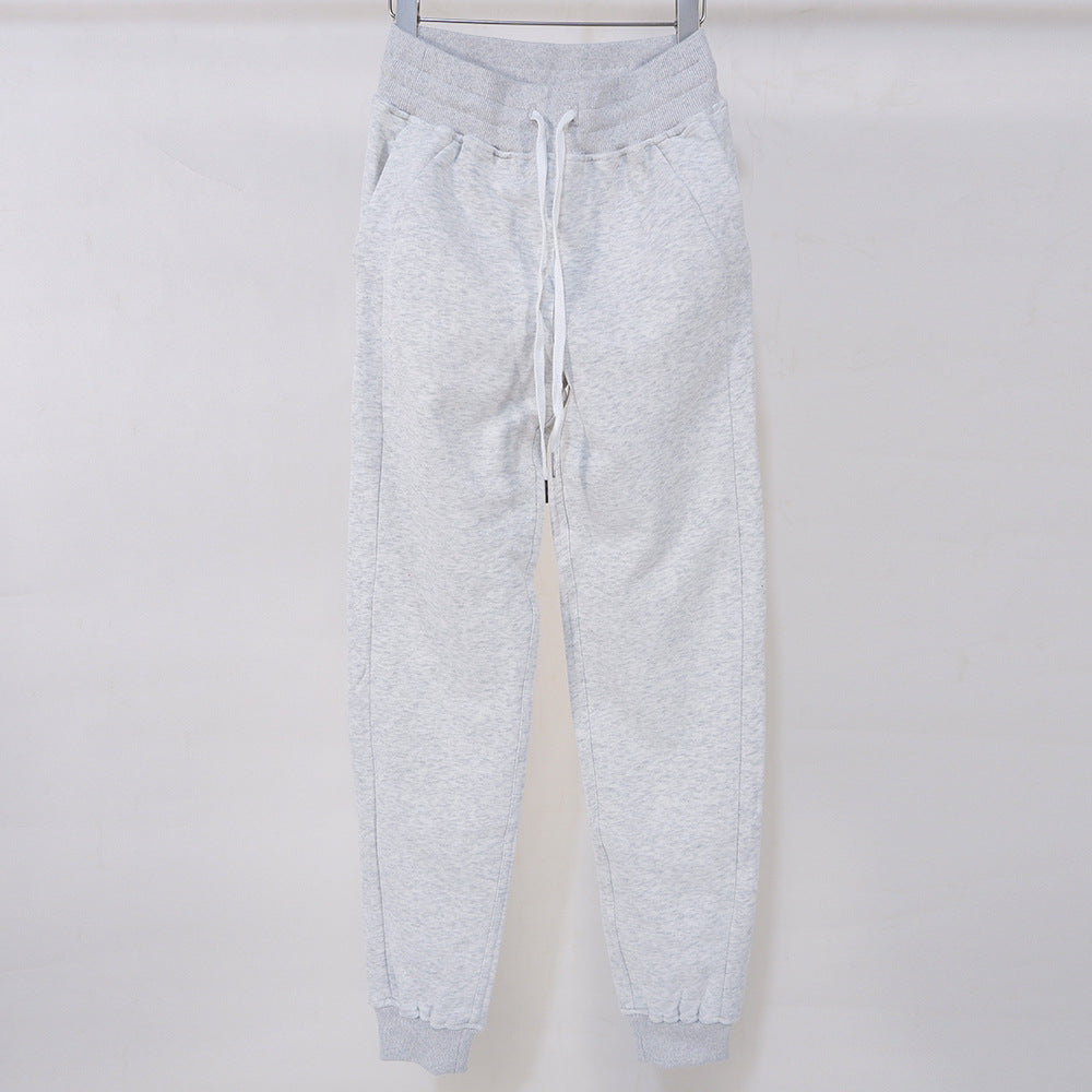 Drawstring Sports Pure Cotton Outdoor Fitness Ankle-tied Women Plus Velvet Sweater Pants