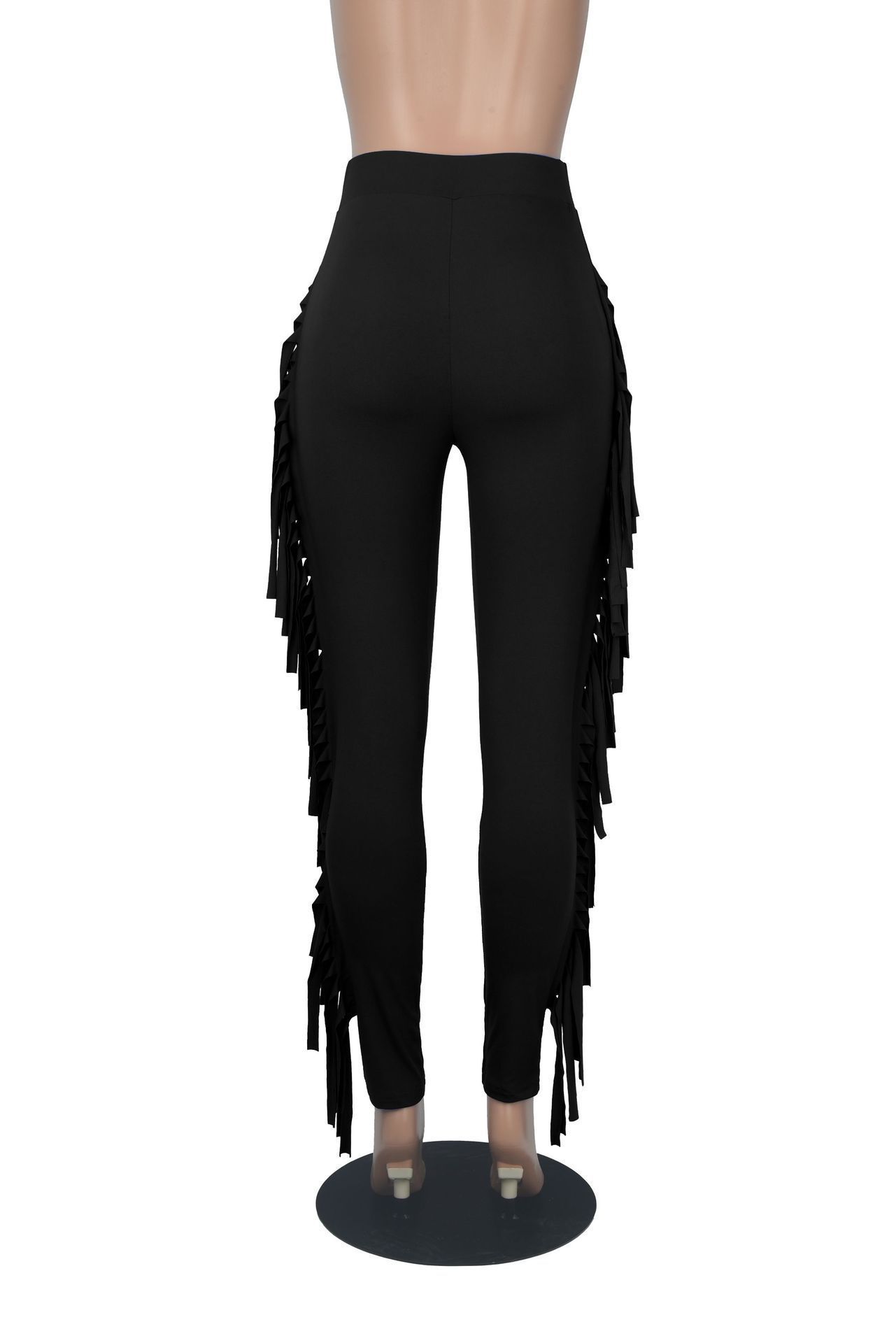 Spring And Autumn New European And American Women's Clothing Tight High Waist Tassel Bandage Pants