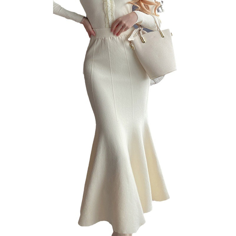 Design Sense Mode Fishtail Skirt Kvinders Højtaljede Slim Fit
