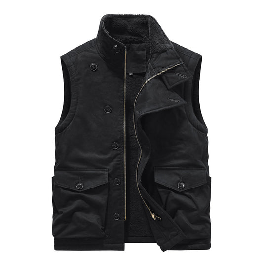 Men's Thickened Multi-pocket Plus-sized Plus-sized Waistcoat Men's Vest Jacket