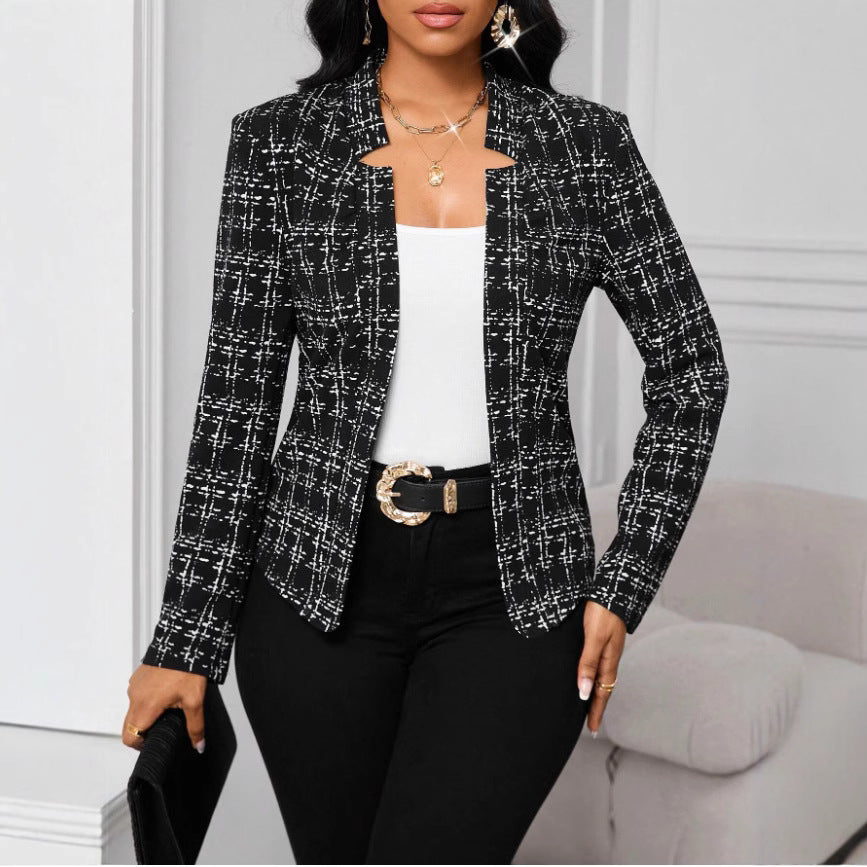 Women's Fashion Graceful Personality Plaid Coat