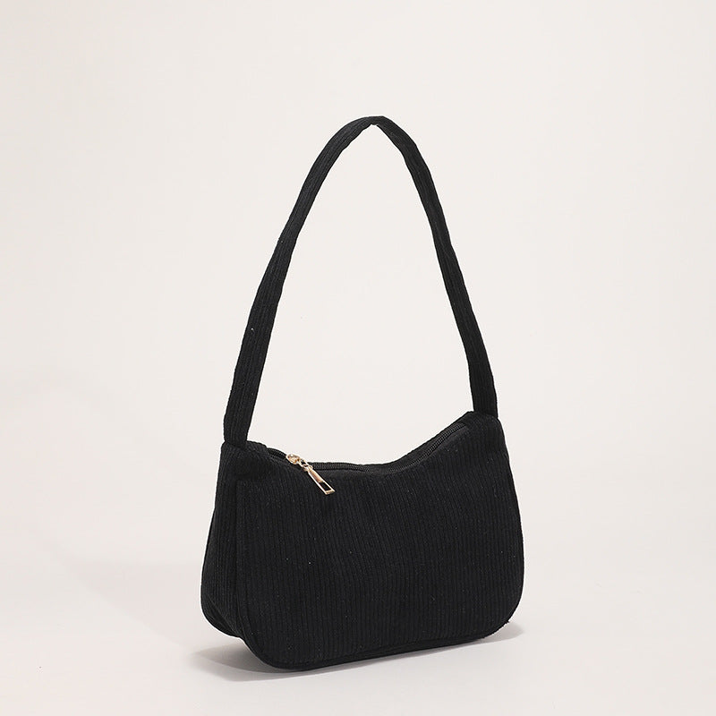 Corduroy Small Bag Retro Simple Armpit Foreign Style