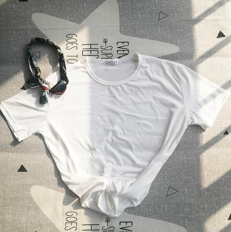 Summer Women's Round Neck T-shirt Cartoon Colorful Puppy Series