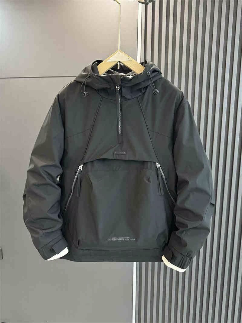 Submachine Jacket With Half Zipper Pullover Hood
