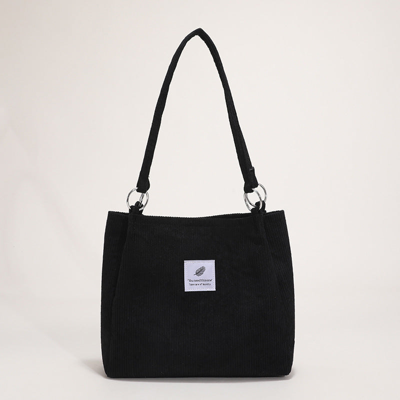 Corduroy Lazy Style Large Capacity Tote Bag