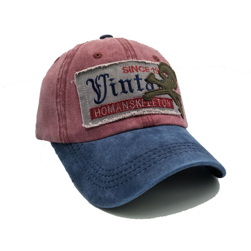 Embroidered Letter Skull Baseball Cap