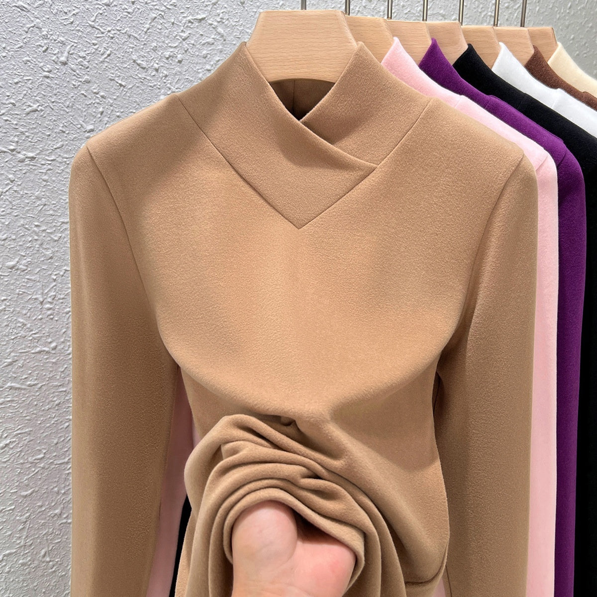 Undershirt Women's Inner Western Style Small Shirt Double-sided With Velvet