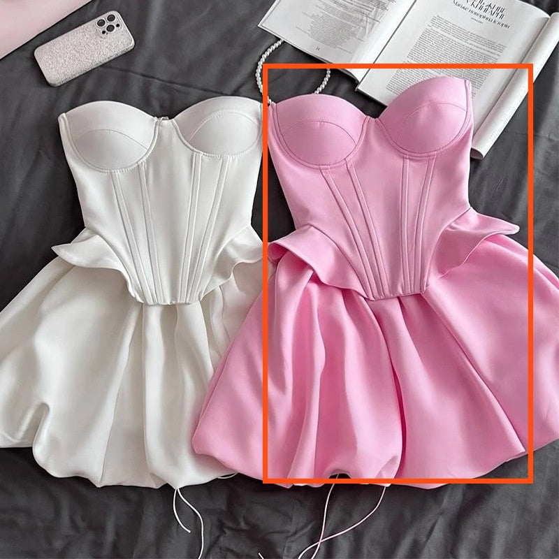 Sexy Chic Tube Short Top And Bud-Shape Skirt Set