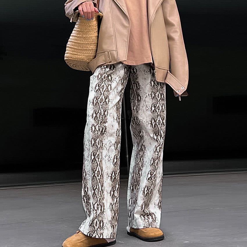 Fashion Slimming High Waist Straight-leg Pants