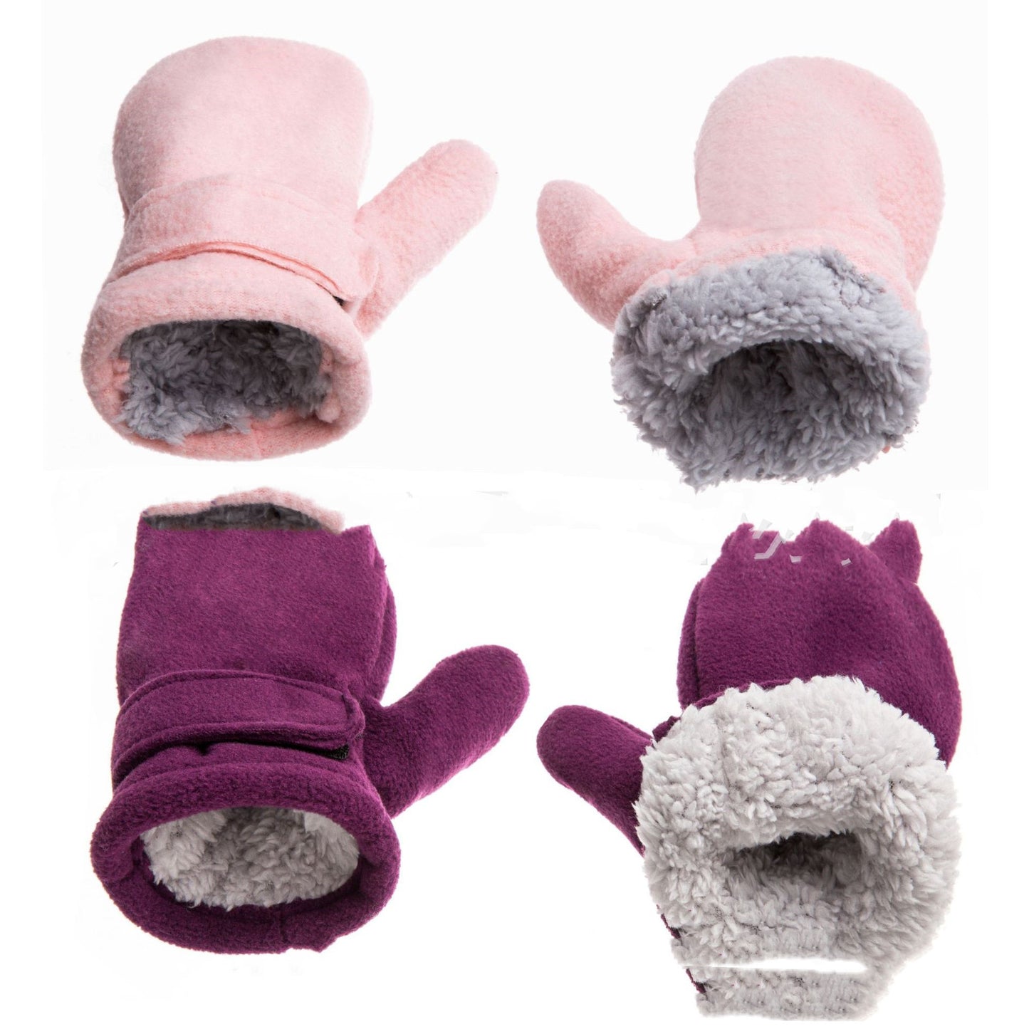 Børneluffer Polar Fleece Shu Bomuld Fleece Velcro Handsker