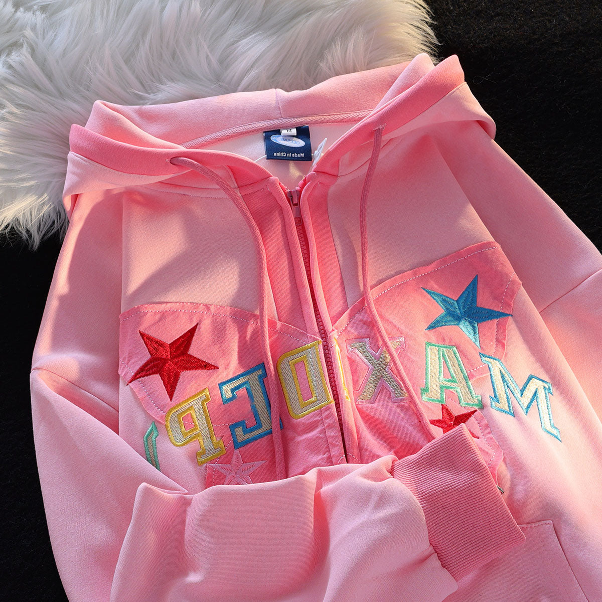 Amerikansk Retro Alfabet Sommerfugl Patch Broderet Hættetrøje