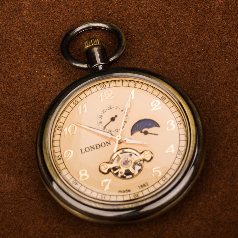 Starry Sky Open-Back Mechanical Pocket Watch