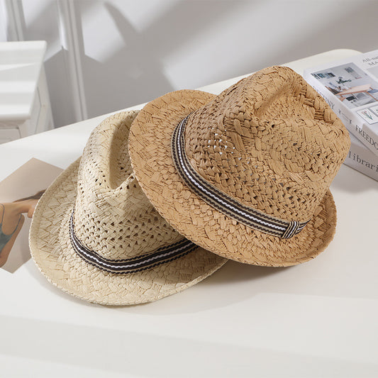 New Parent-Child British Ceremony Panama Sun Straw Hat