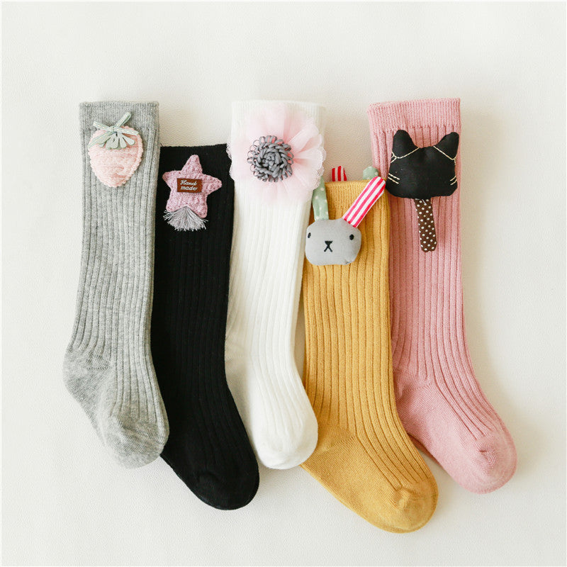 Cartoon Doll Boys And Girls High Socks