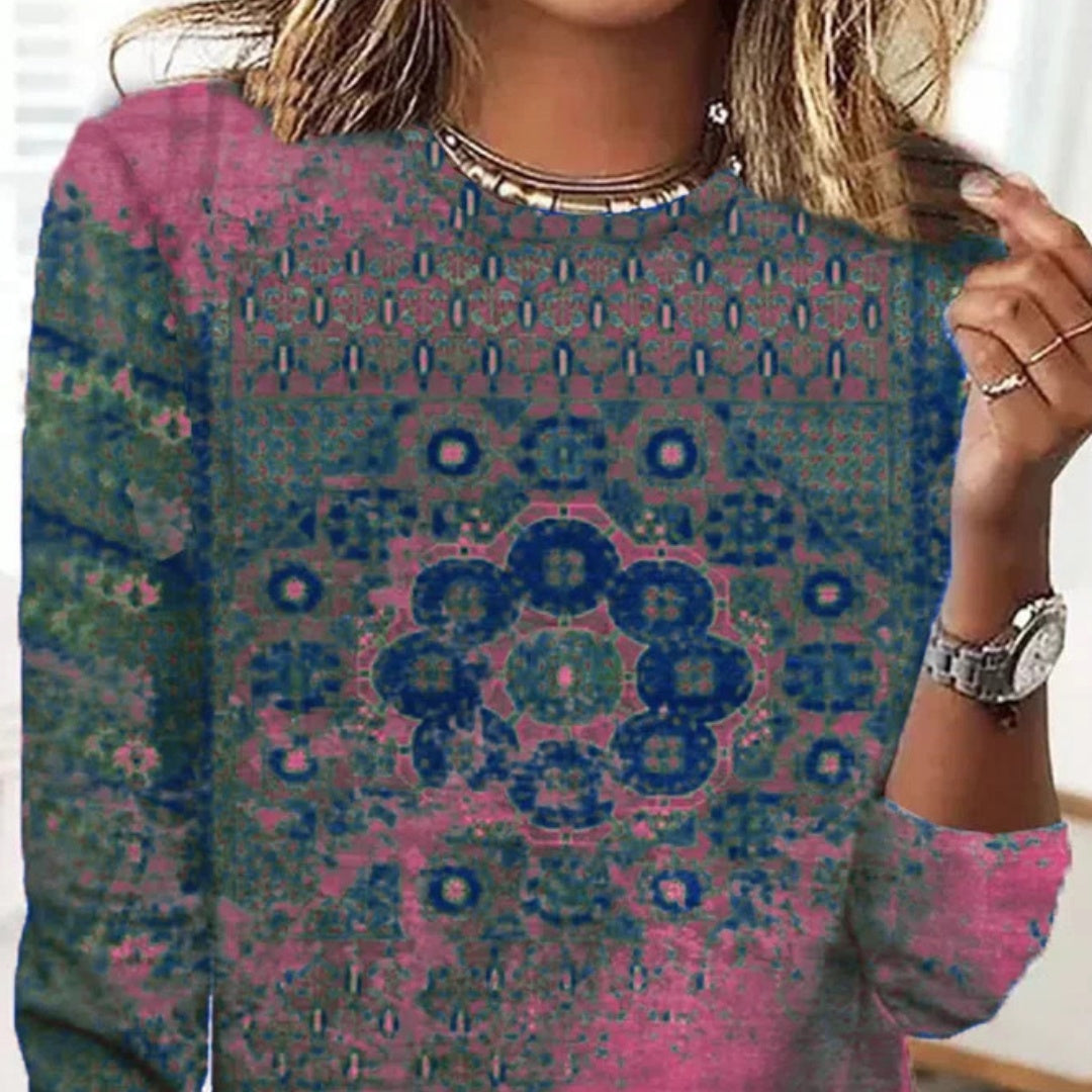 Loose Trendy Vintage Printed Round Neck T-shirt