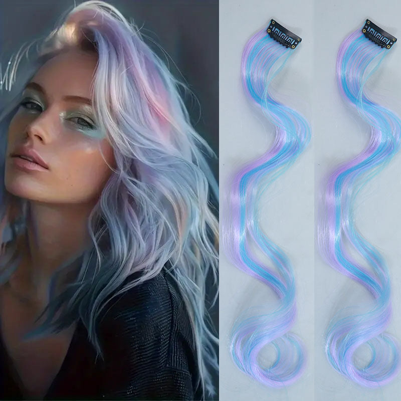 One-card Color Gradient Seamless Straight Curly Hair