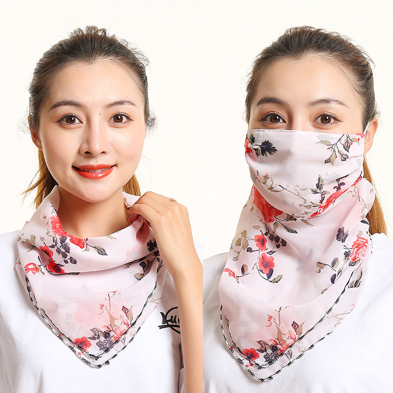 Bib Silk Scarf Women Summer Sunscreen Mask Neck Guard Face Mask