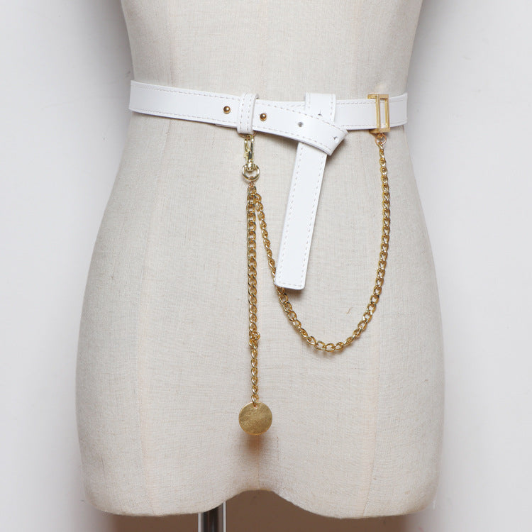 Cross-border Simple All-match Belt Belt Chain Pin Buckle Female Leather Girdle
