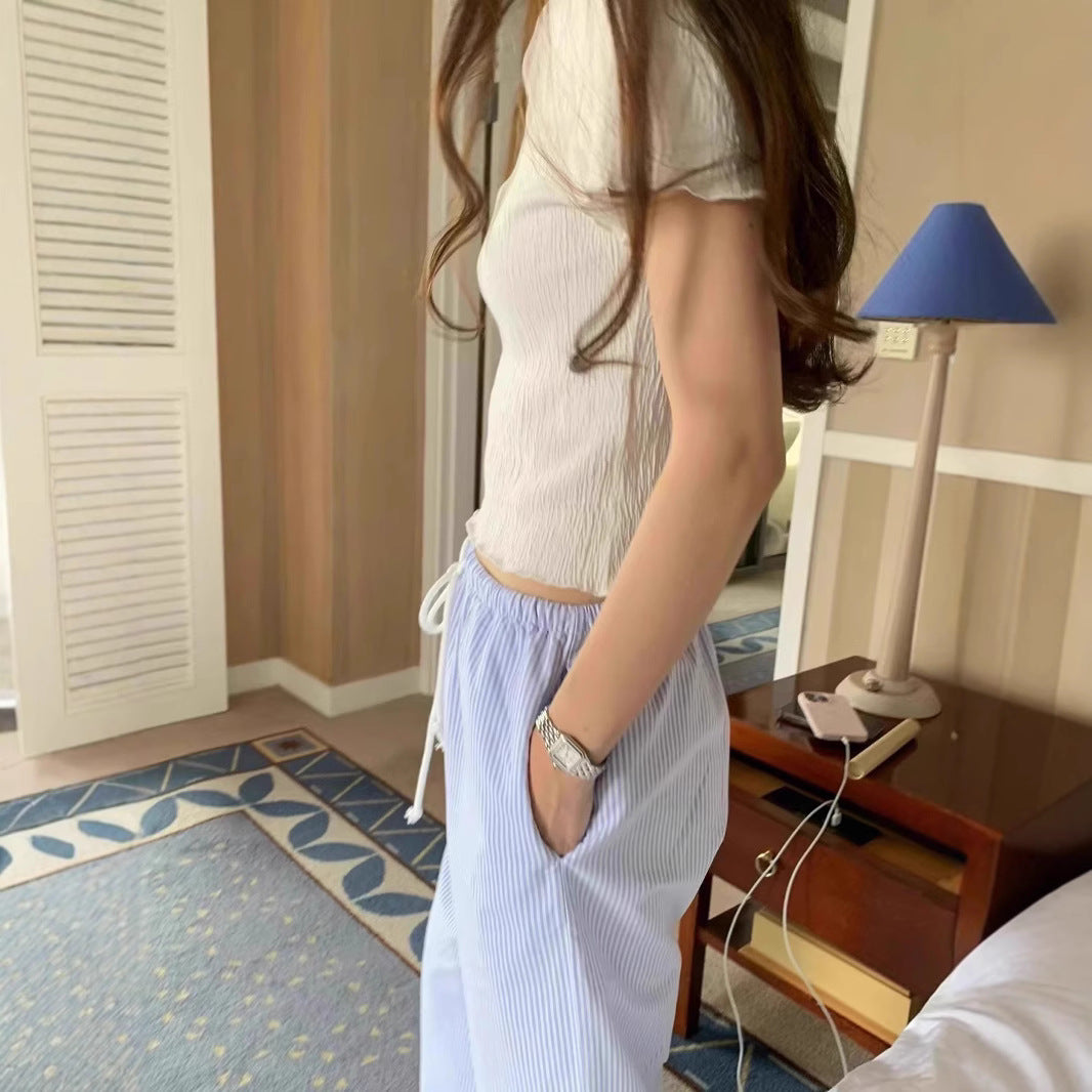 Women's Slimming Lazy-sense Striped Casual Pants