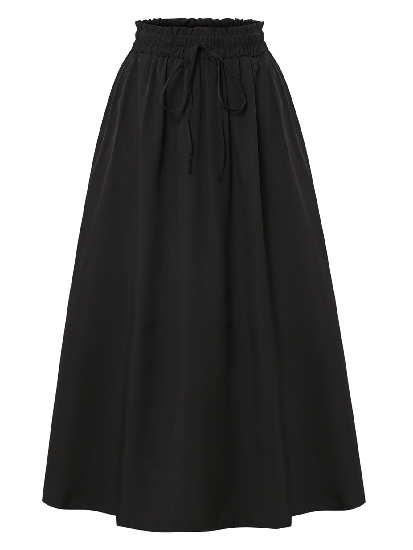 Casual Loose Pocket Skirt With Drawstring And Drape