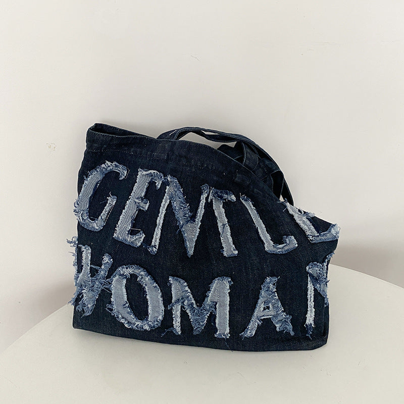 Large Capacity Art Leisure Tide Cool Everything One Shoulder Canvas Bag Female