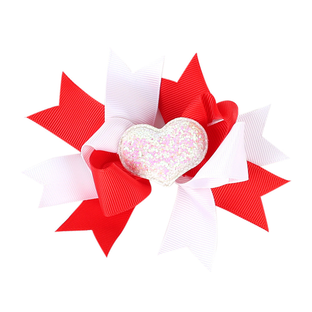 Children's Bow Hairpin Multi-layer Love Edge Clip