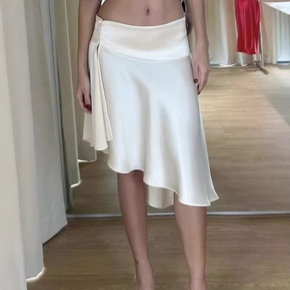 New Stylish Asymmetrical Skirt With A Side Slit