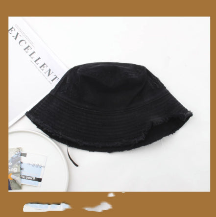 New Retro Distressed Denim Flat-brim Fisherman Hat